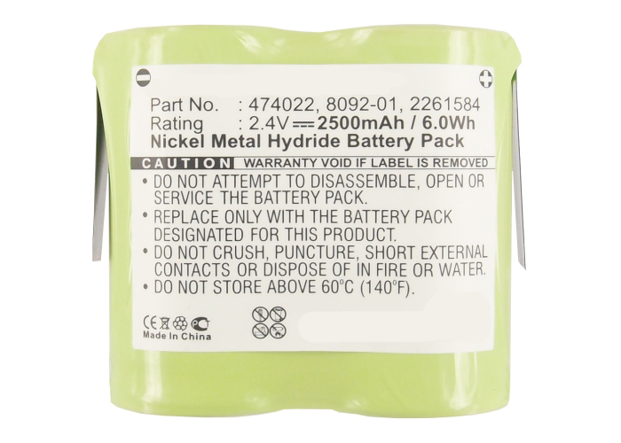 Synergy Digital Survey GPS Battery, Compatible with Fluke 2261584, 474022, 8092-01 Survey GPS Battery (2.4V, Ni-MH, 2500mAh)