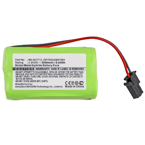 Synergy Digital Alarm System Battery, Compatiable with Visonic 99-301712, GP130AAM4YMX, GP230AAH4YMX Alarm System Battery (4.8V, Ni-MH, 2000mAh)