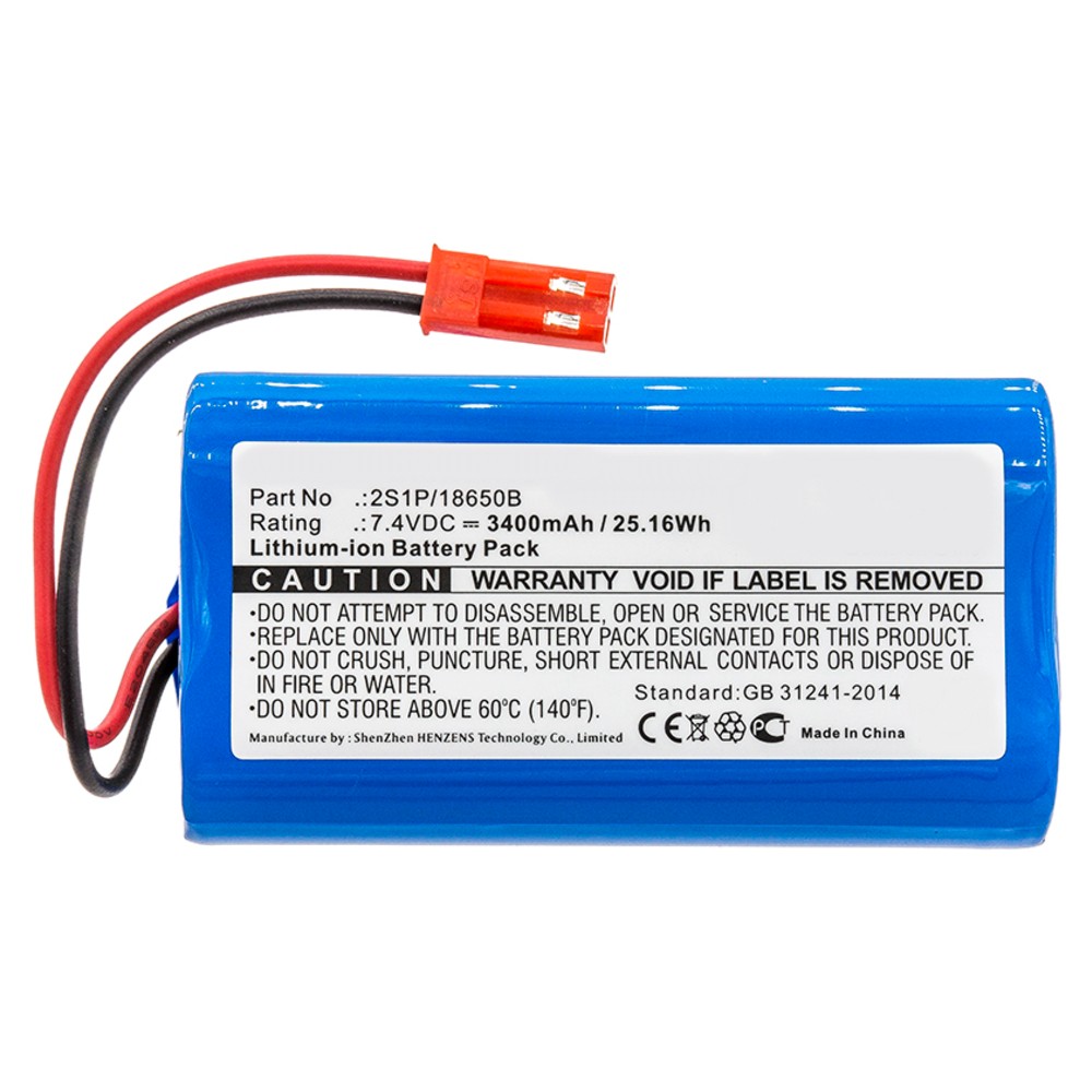 Synergy Digital E-cigarette Battery, Compatible with Arizer 2S1P/18650B E-cigarette Battery (Li-ion, 7.4V, 3400mAh)