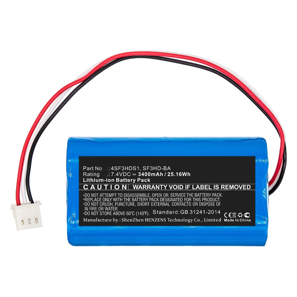 Synergy Digital Equipment Battery, Compatible with ALPSAT 4SF3HDS1, SF3HD-BA Equipment Battery (Li-ion, 7.4V, 3400mAh)