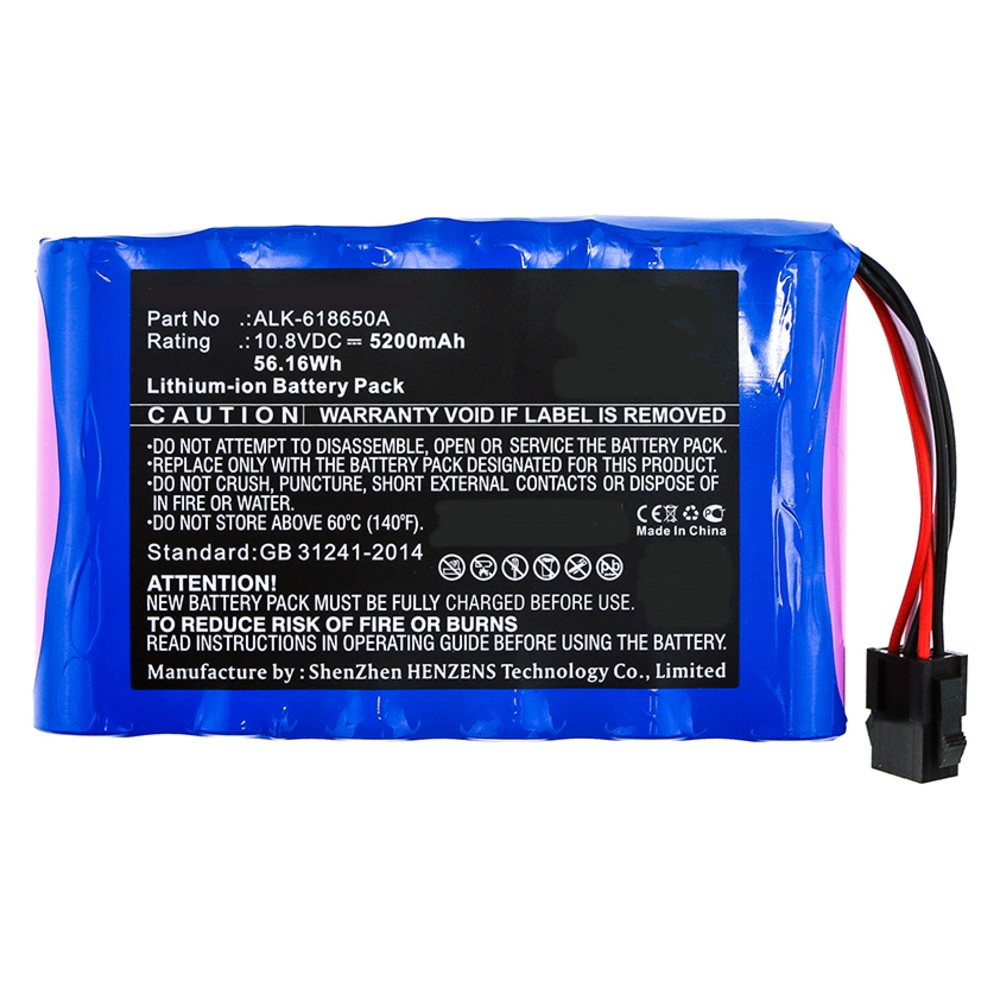 Synergy Digital Equipment Battery, Compatible with Eloik ALK-618650A Equipment Battery (Li-ion, 10.8V, 5200mAh)