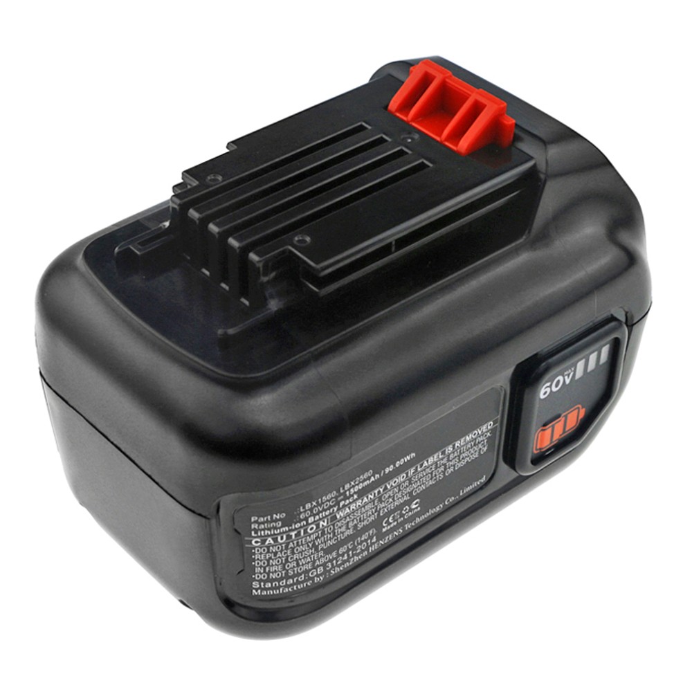 Synergy Digital Lawn Mower Battery, Compatible with Black & Decker LBX1560, LBX2560 Lawn Mower Battery (Li-ion, 60V, 1500mAh)