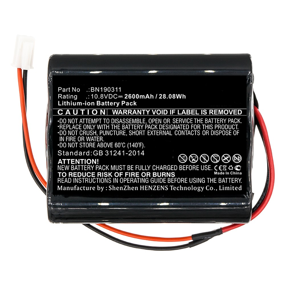 Synergy Digital Medical Battery, Compatible with Bionet BN190311 Medical Battery (Li-ion, 10.8V, 2600mAh)