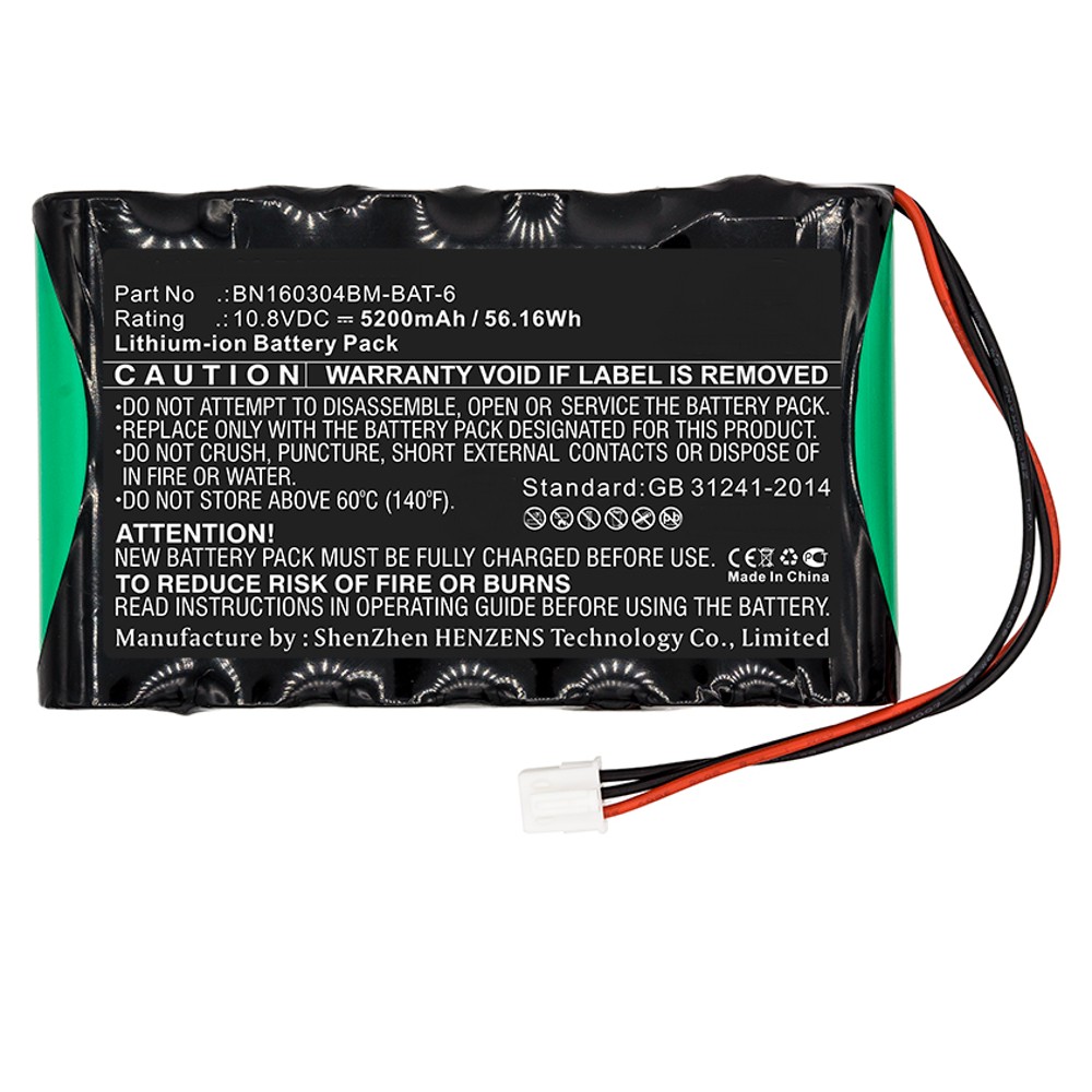 Synergy Digital Medical Battery, Compatible with Bionet BN160304BM-BAT-6 Medical Battery (Li-ion, 10.8V, 5200mAh)