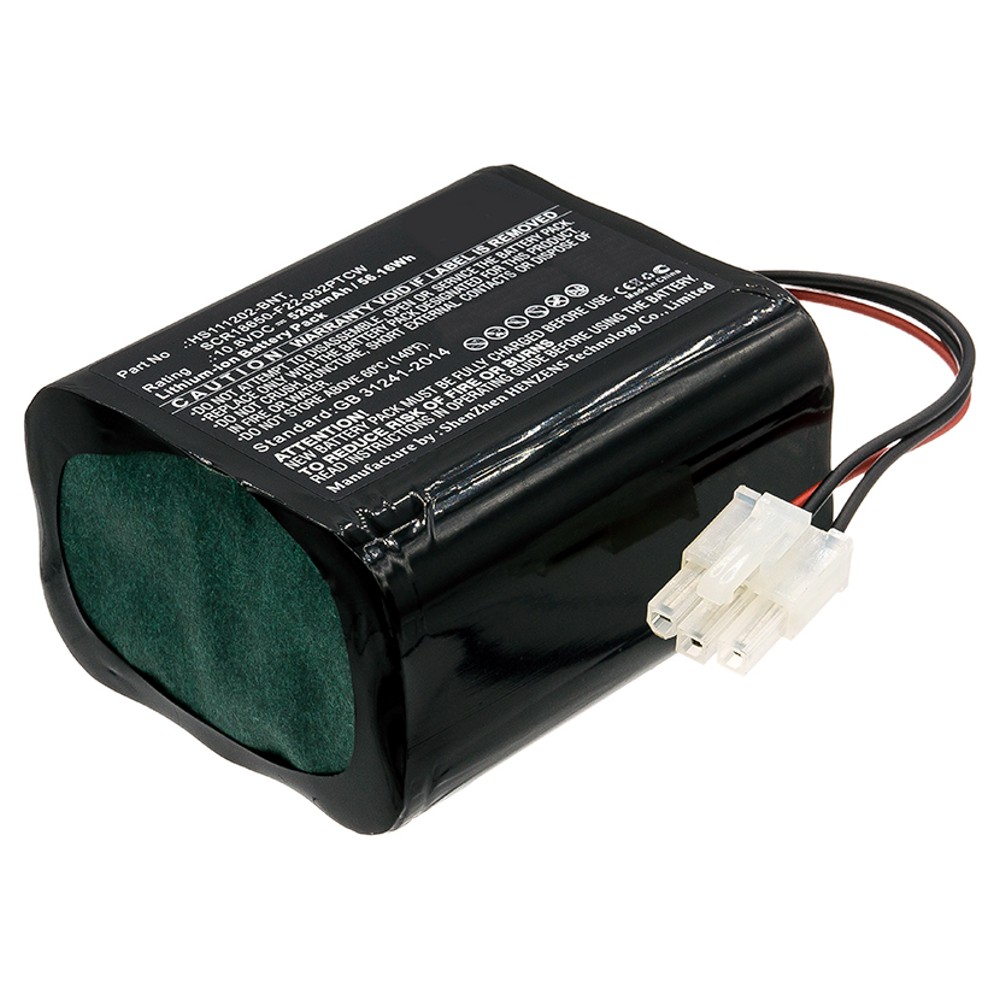 Synergy Digital Medical Battery, Compatible with Bionet HS111202-BNT, SCR18650-F22-032PTCW Medical Battery (Li-ion, 10.8V, 5200mAh)