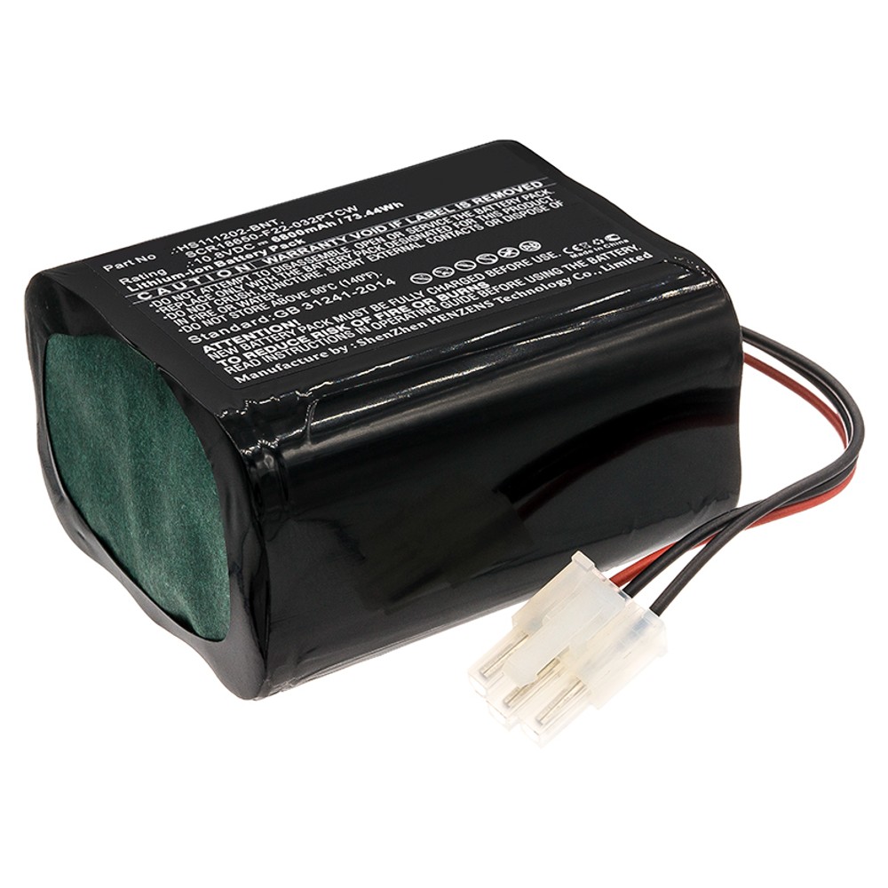 Synergy Digital Medical Battery, Compatible with Bionet HS111202-BNT, SCR18650-F22-032PTCW Medical Battery (Li-ion, 10.8V, 6800mAh)