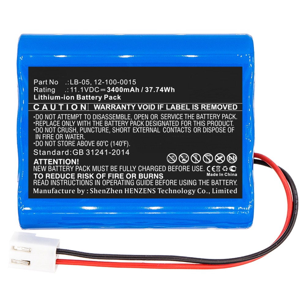 Synergy Digital Medical Battery, Compatible with Bollywood 12-100-0015, LB-05 Medical Battery (Li-ion, 11.1V, 3400mAh)
