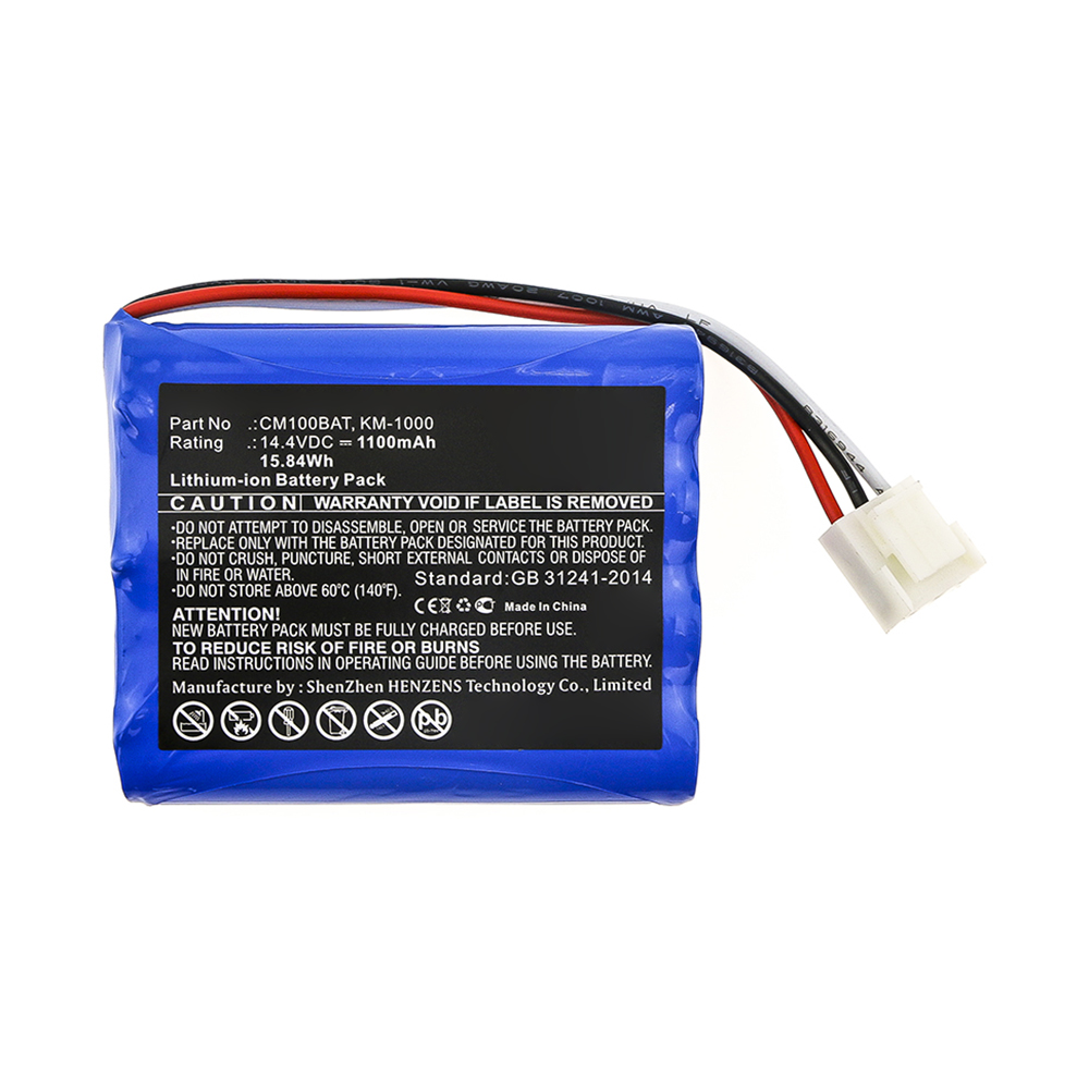 Synergy Digital Medical Battery, Compatible with COMEN CM100BAT, KM-1000 Medical Battery (Li-ion, 14.4V, 1100mAh)