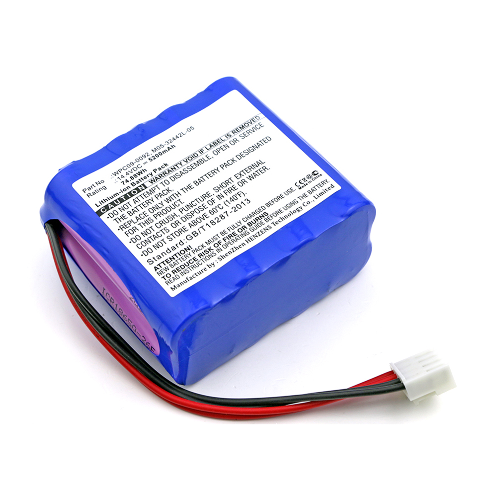 Synergy Digital Medical Battery, Compatible with CONTEC M05-32442L-05, WP-18650-14.4-4400, WP-18650-14.4-5200, WPC09-0092 Medical Battery (Li-ion, 14.4V, 5200mAh)