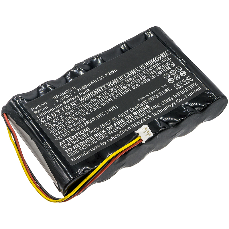 Synergy Digital Equipment Battery, Compatible with Fluke BP-INCU II Equipment Battery (7.4V, Li-ion, 7800mAh)