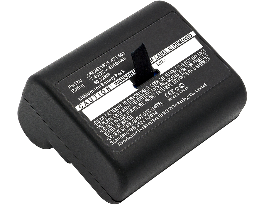 Synergy Digital Equipment Battery, Compatible with Fluke 06824T1325, 479-568, MBP-LION Equipment Battery (7.4V, Li-ion, 6800mAh)