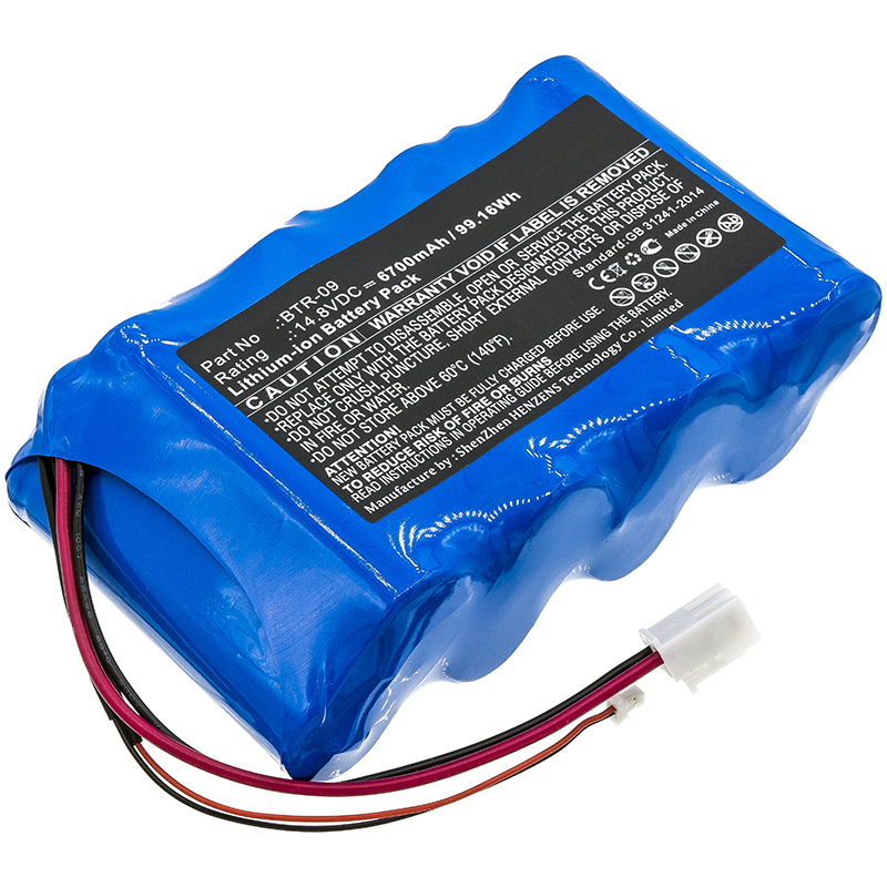 Synergy Digital Equipment Battery, Compatible with Fujikura BTR-09 Equipment Battery (14.8V, Li-ion, 6700mAh)