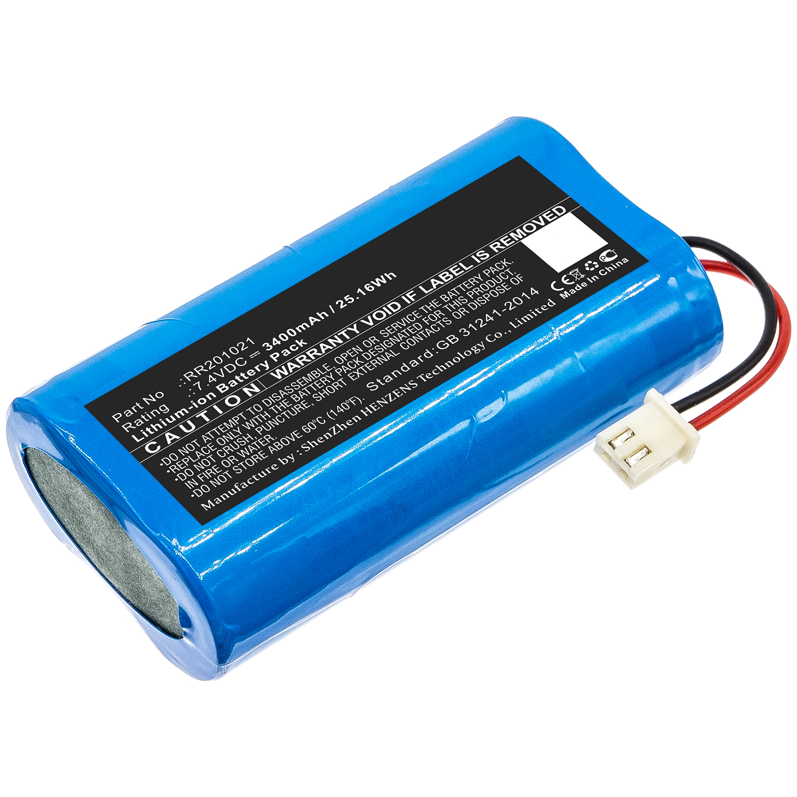 Synergy Digital Equipment Battery, Compatible with Fusion RR201021 Equipment Battery (7.4V, Li-ion, 3400mAh)
