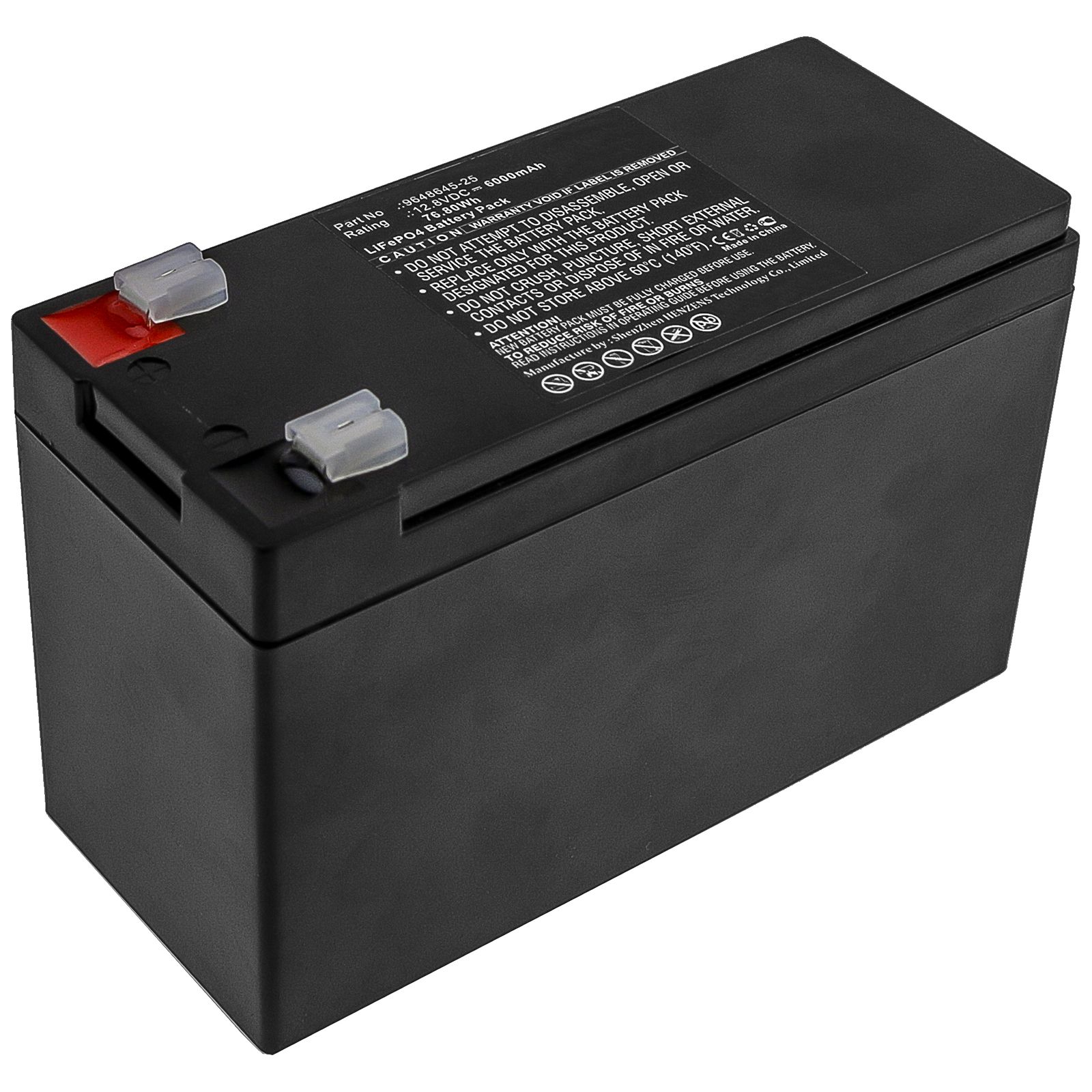 Synergy Digital Lawn Mower Battery, Compatible with Flymo 9648645-25 Lawn Mower Battery (12.8V, LiFePO4, 6000mAh)