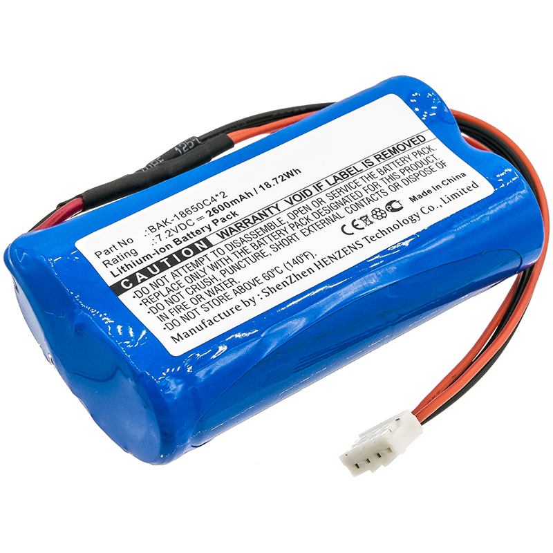 Synergy Digital Medical Battery, Compatible with G-CARE BAK-18650C4*2 Medical Battery (7.2V, Li-ion, 2600mAh)