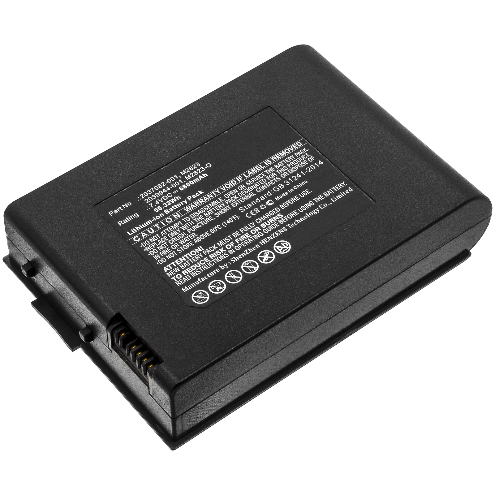 Synergy Digital Medical Battery, Compatible with GE 2037082-001, 2039944-001, M2823, M2823-O Medical Battery (7.4V, Li-ion, 6800mAh)