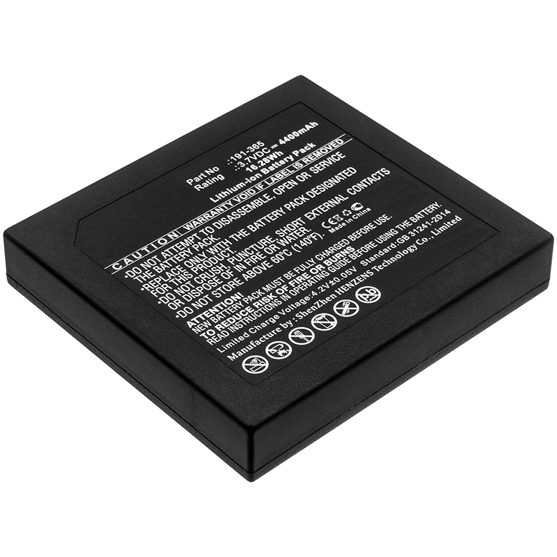 Synergy Digital Equipment Battery, Compatible with GE 191-356, 191-365 Equipment Battery (3.7V, Li-ion, 4400mAh)