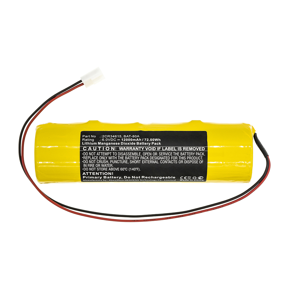 Synergy Digital Alarm System Battery, Compatible with Jablotron BAT-80A Alarm System Battery (Li-MnO2, 6V, 12000mAh)