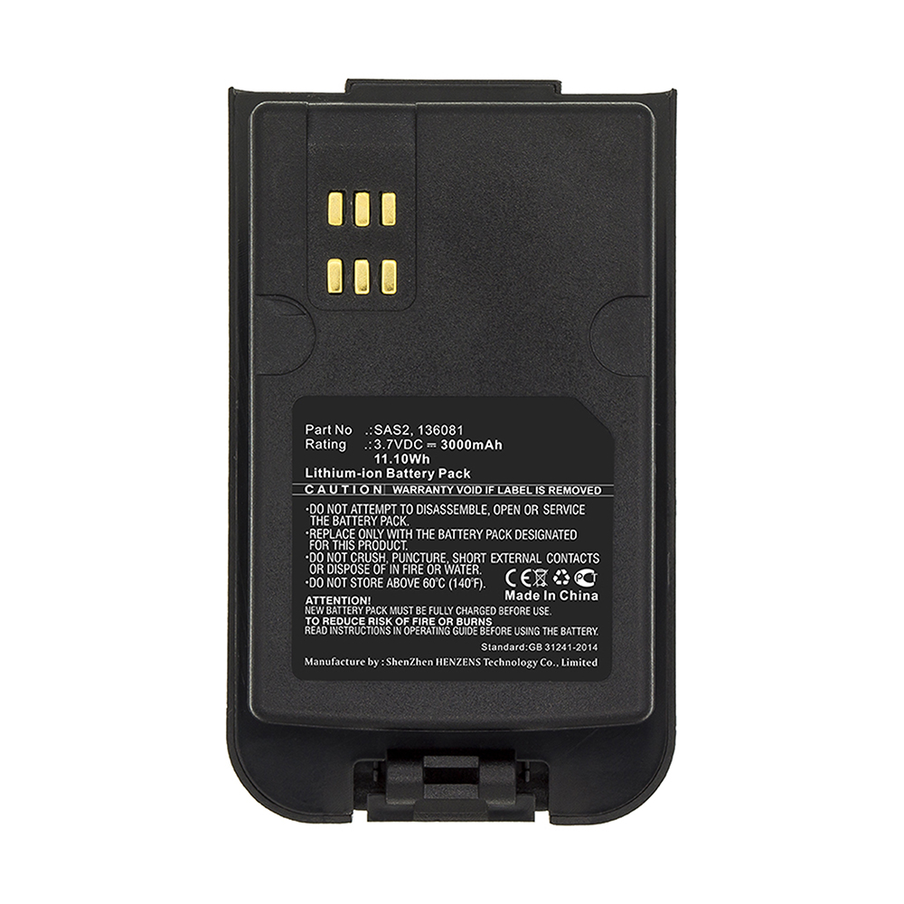 Synergy Digital Satellite Phone Battery, Compatible with Inmarsat SAS2 Satellite Phone Battery (Li-ion, 3.7V, 3000mAh)