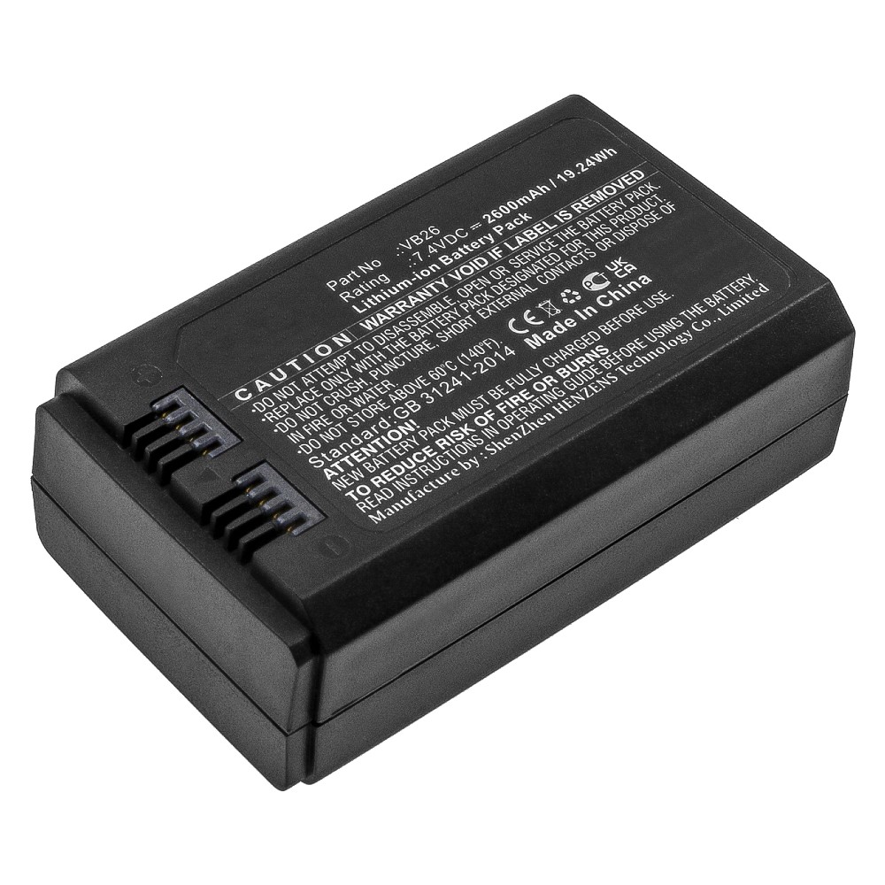 Synergy Digital Strobe Lighting Battery, Compatible with GODOX VB26 Strobe Lighting Battery (Li-Ion, 7.4V, 2600mAh)