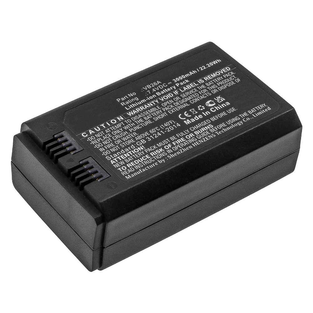 Synergy Digital Strobe Lighting Battery, Compatible with GODOX VB26A Strobe Lighting Battery (Li-Ion, 7.4V, 3000mAh)