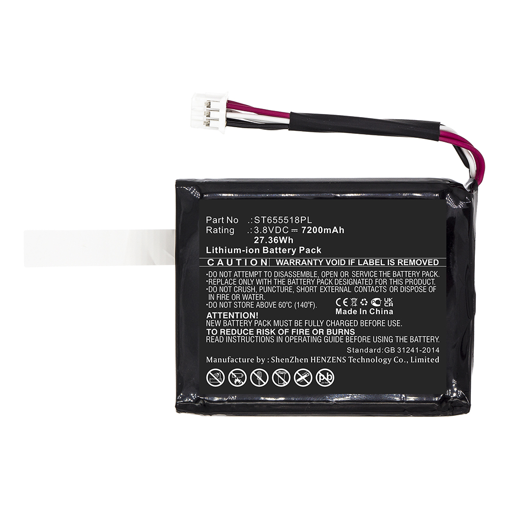 Synergy Digital Equipment Battery, Compatible with Senter ST655518PL Equipment Battery (Li-ion, 3.8V, 7200mAh)