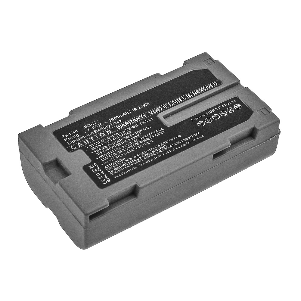 Synergy Digital Equipment Battery, Compatible with Sokkia BDC71 Equipment Battery (Li-ion, 7.4V, 2600mAh)