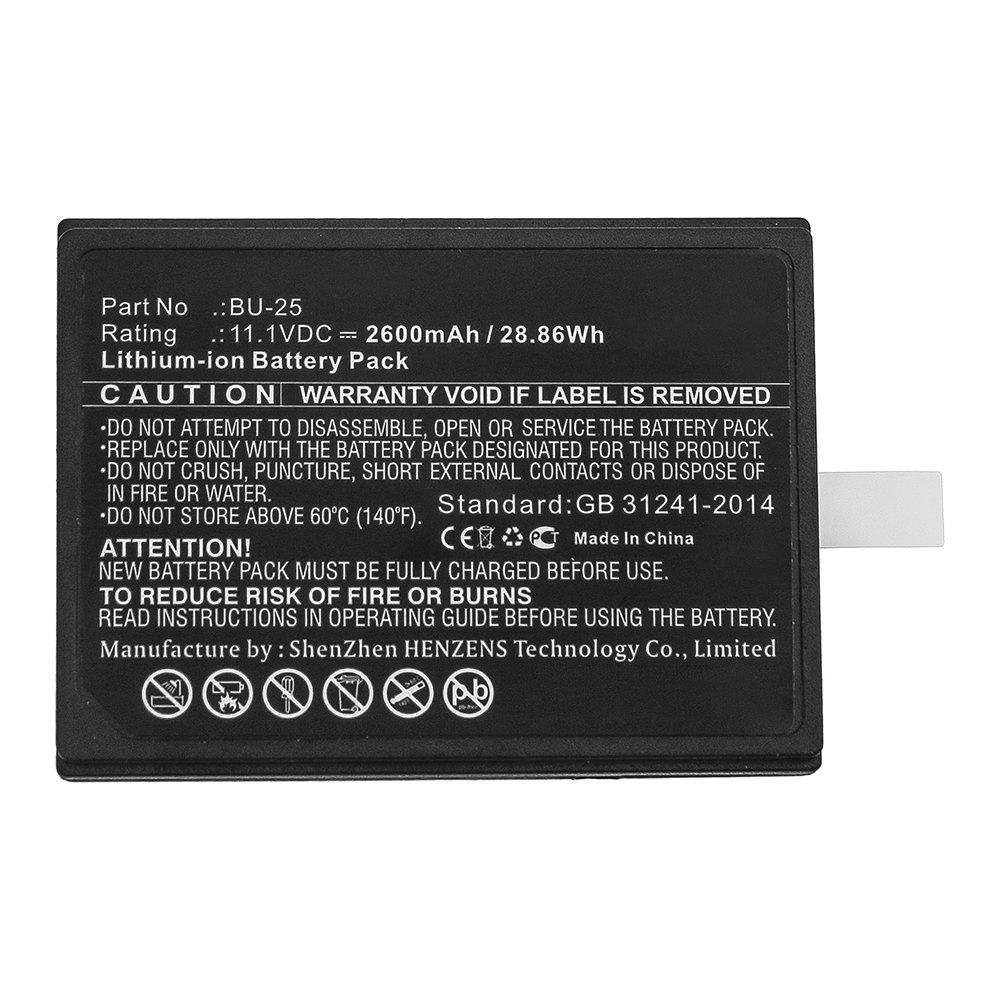 Synergy Digital Equipment Battery, Compatible with Sumitomo BU-25 Equipment Battery (Li-ion, 11.1V, 2600mAh)