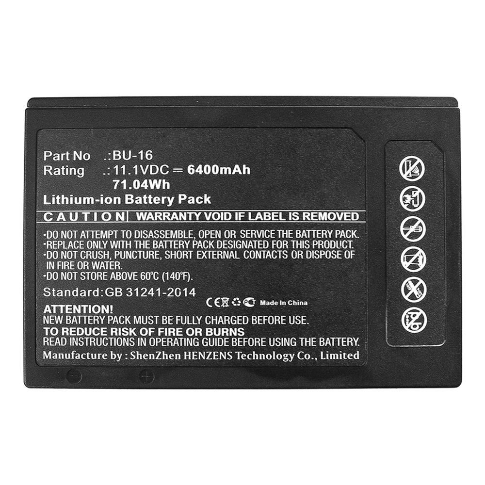 Synergy Digital Equipment Battery, Compatible with Sumitomo BU-16 Equipment Battery (Li-ion, 11.1V, 6400mAh)