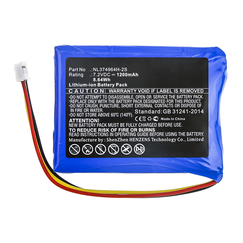 Synergy Digital Equipment Battery, Compatible with Tosight NL374964H-2S Equipment Battery (Li-ion, 7.2V, 1200mAh)