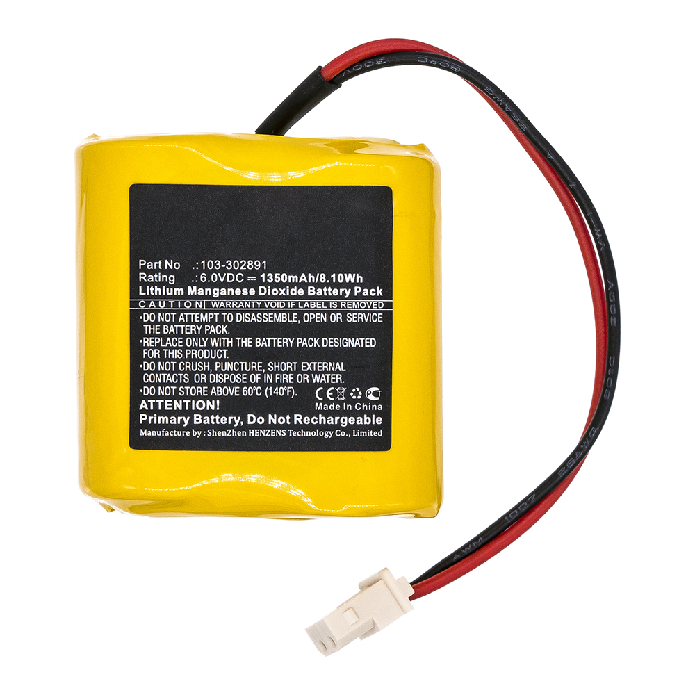 Synergy Digital Alarm System Battery, Compatible with Visonic 103-302891 Alarm System Battery (Li-MnO2, 6V, 1350mAh)