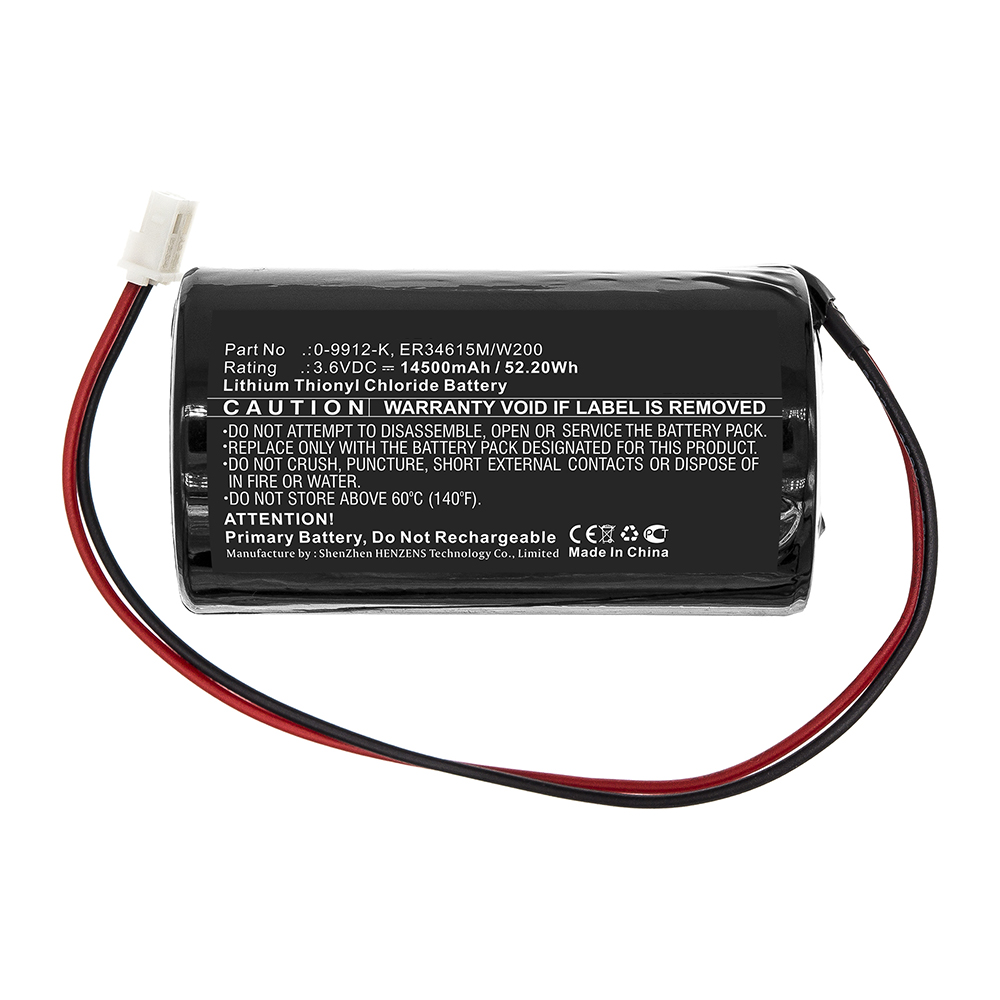 Synergy Digital Alarm System Battery, Compatible with Visonic 0-9912-K Alarm System Battery (Li-SOCl2, 3.6V, 14500mAh)
