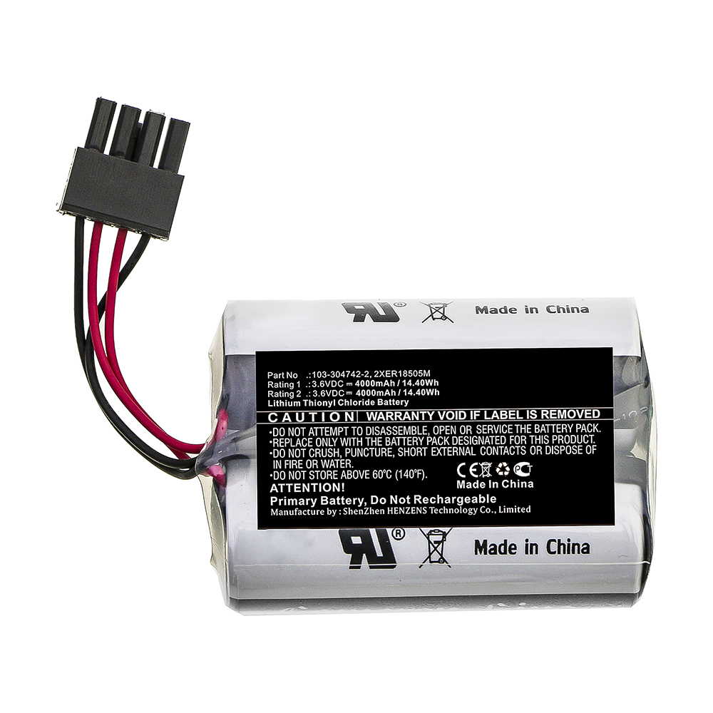 Synergy Digital Alarm System Battery, Compatible with Visonic 103-304742-2 Alarm System Battery (Li-SOCl2, 3.6V, 4000mAh)