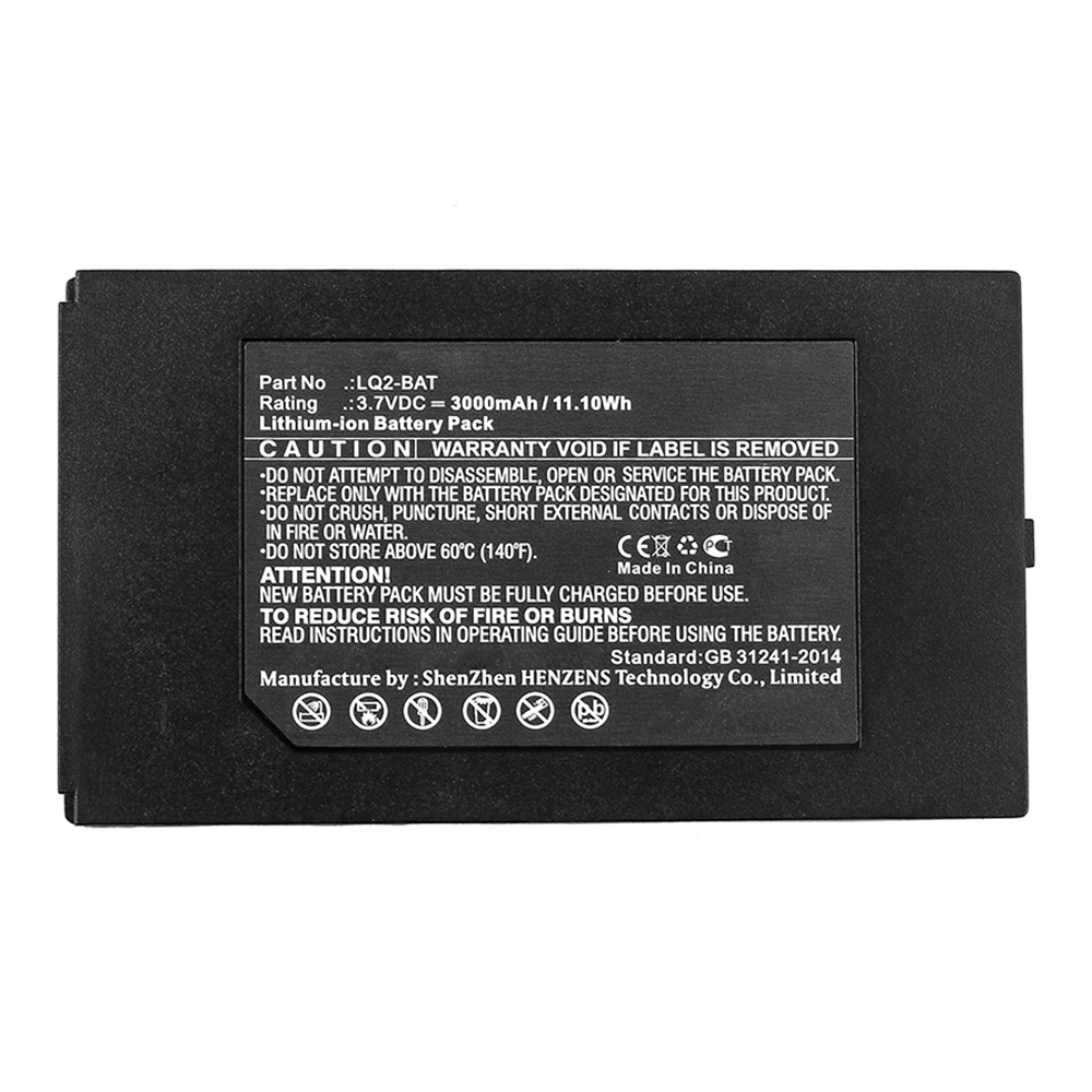 Synergy Digital Equipment Battery, Compatible with Vernier LQ2-BAT Equipment Battery (Li-ion, 3.7V, 3000mAh)