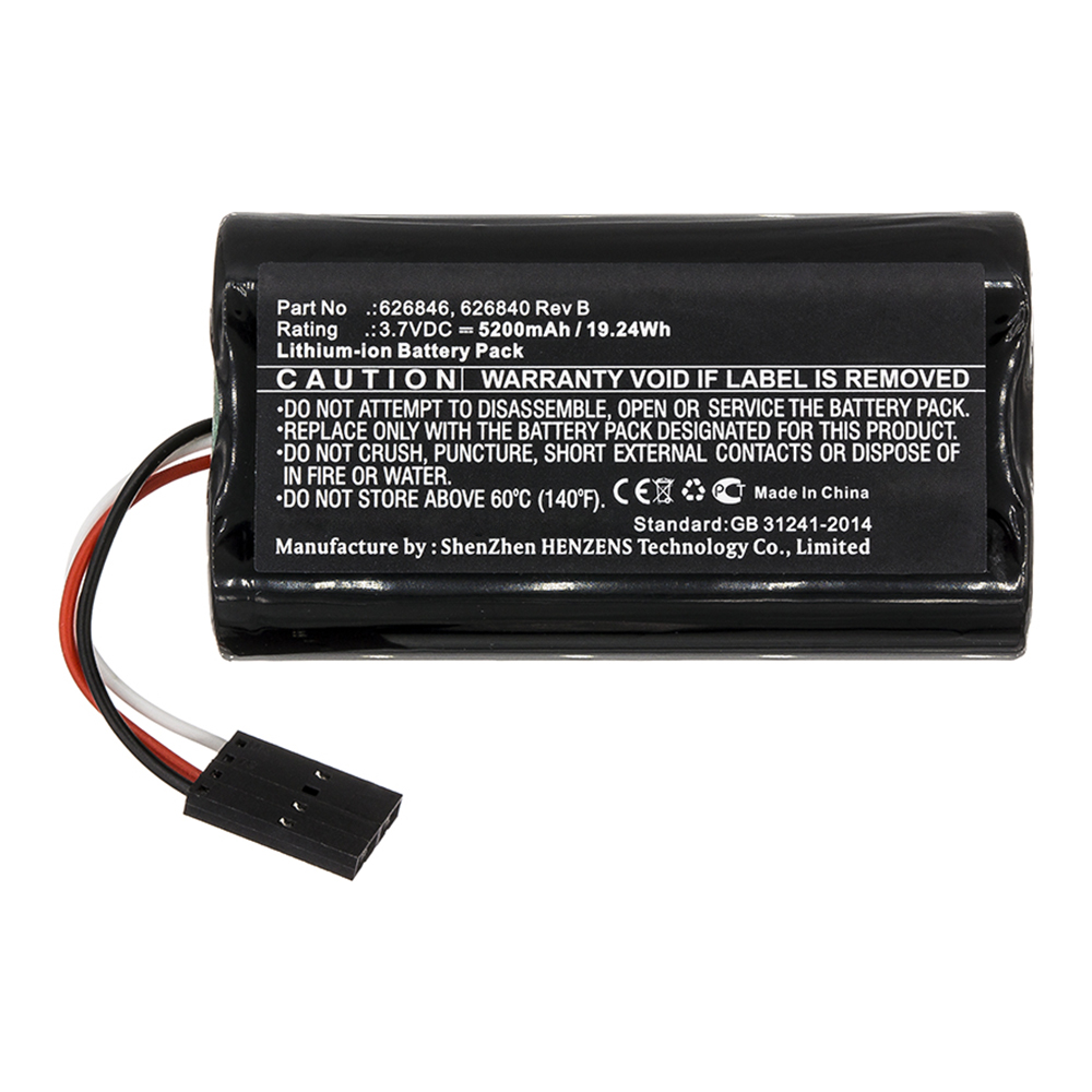 Synergy Digital Equipment Battery, Compatible with YSI 626840 Rev B Equipment Battery (Li-ion, 3.7V, 5200mAh)