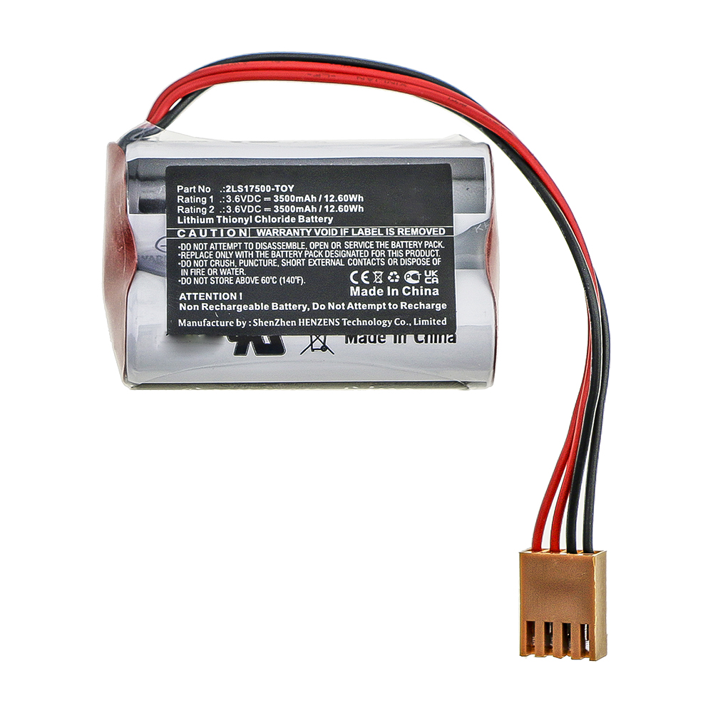 Synergy Digital PLC Battery, Compatible with Yaskawa K-24 ER17/50 PLC Battery (Li-SOCl2, 3.6V, 3500mAh)