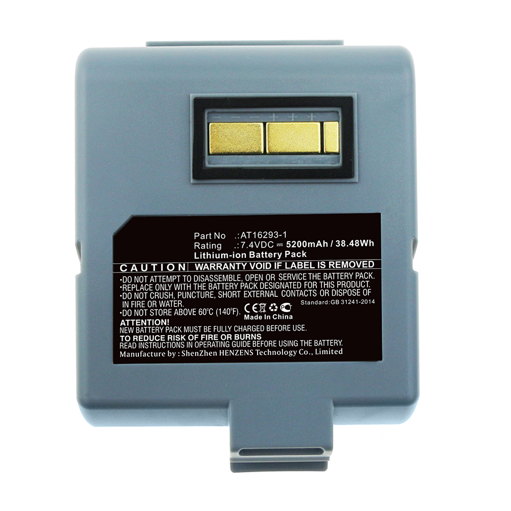 Synergy Digital Printer Battery, Compatible with Zebra AT16293-1 Printer Battery (Li-ion, 7.4V, 5200mAh)