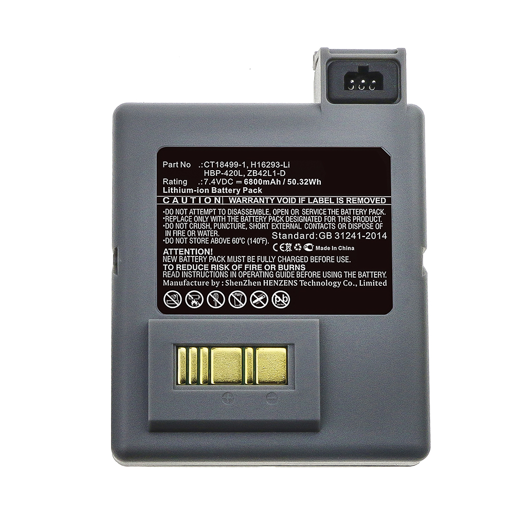Synergy Digital Printer Battery, Compatible with Zebra CT18499-1 Printer Battery (Li-ion, 7.4V, 6800mAh)