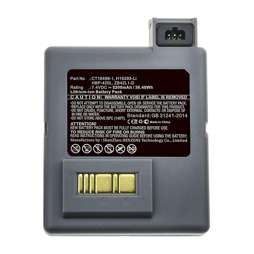 Synergy Digital Printer Battery, Compatible with Zebra CT18499-1 Printer Battery (Li-ion, 7.4V, 5200mAh)