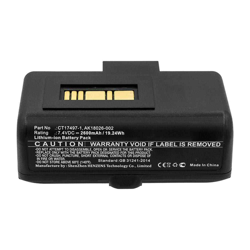 Synergy Digital Printer Battery, Compatible with Zebra AK18026-002 Printer Battery (Li-ion, 7.4V, 2600mAh)