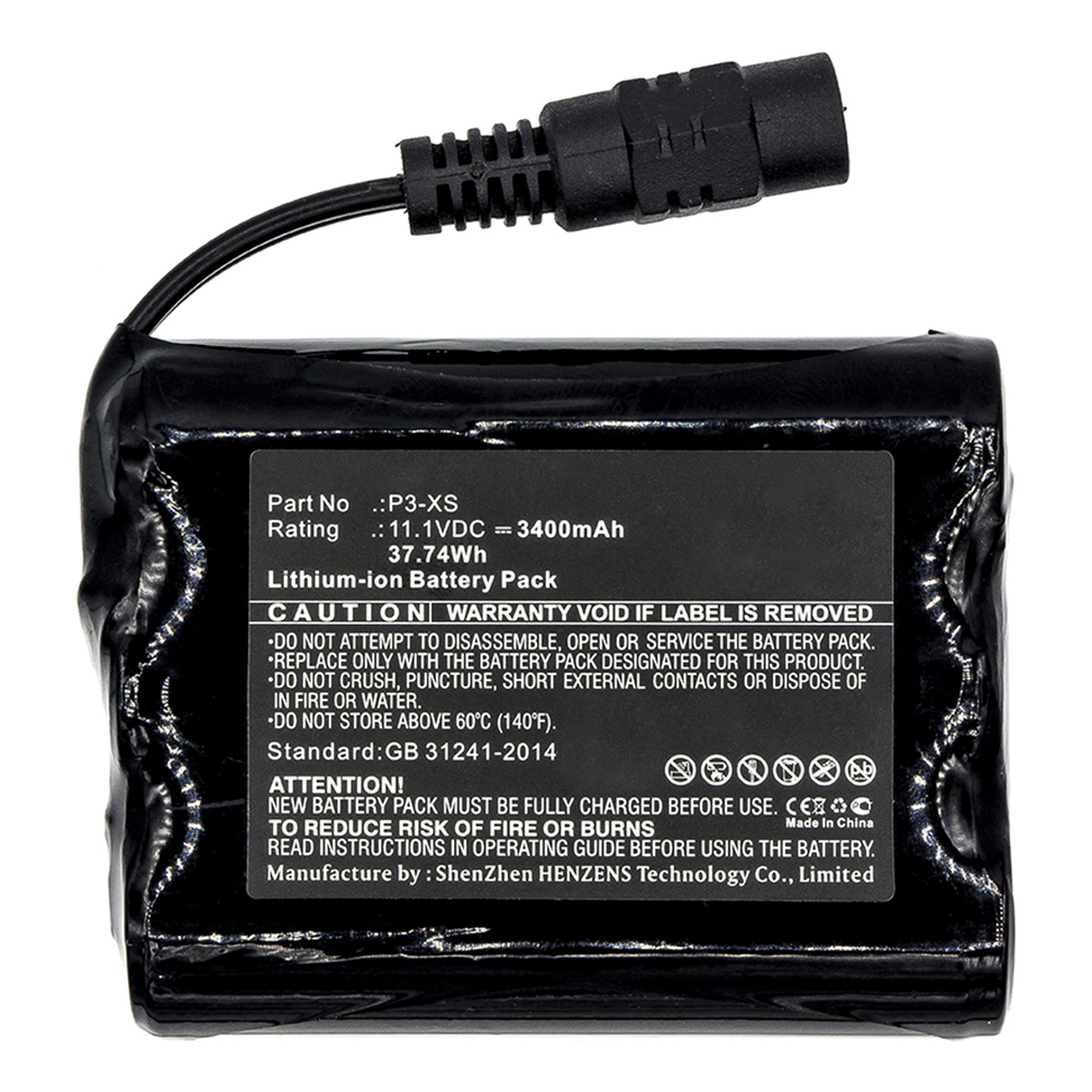 Synergy Digital Equipment Battery, Compatible with P3-XS Equipment Battery (11.1V, Li-ion, 3400mAh)