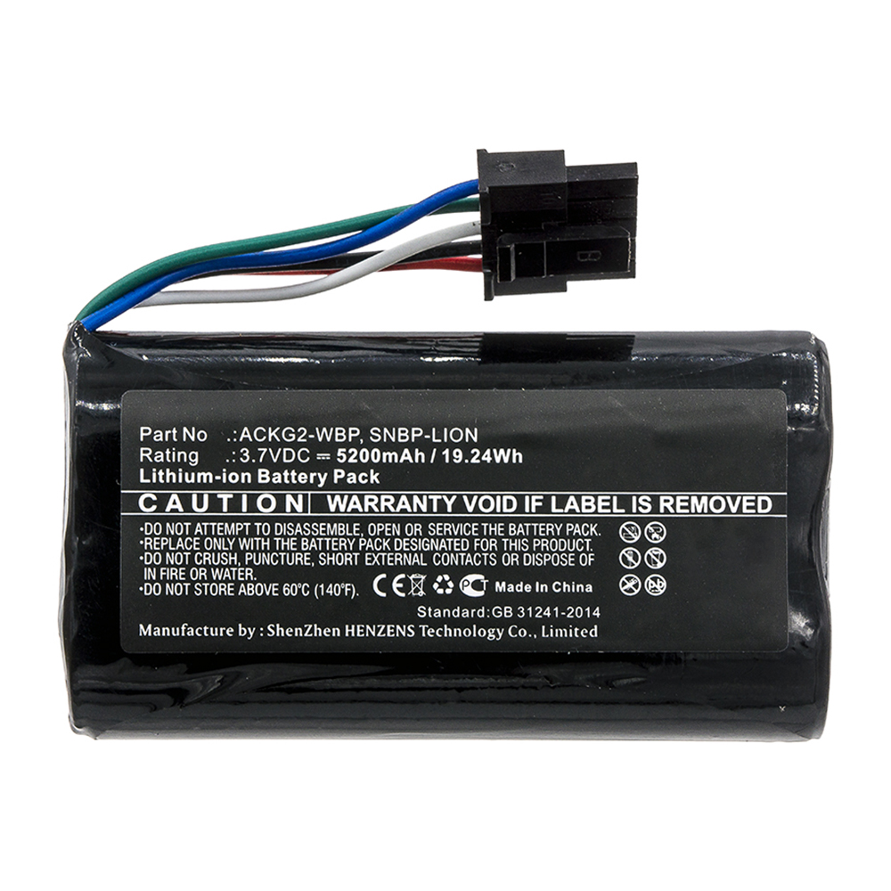 Synergy Digital Equipment Battery, Compatible with ACKG2-WBP Equipment Battery (3.7V, Li-ion, 5200mAh)