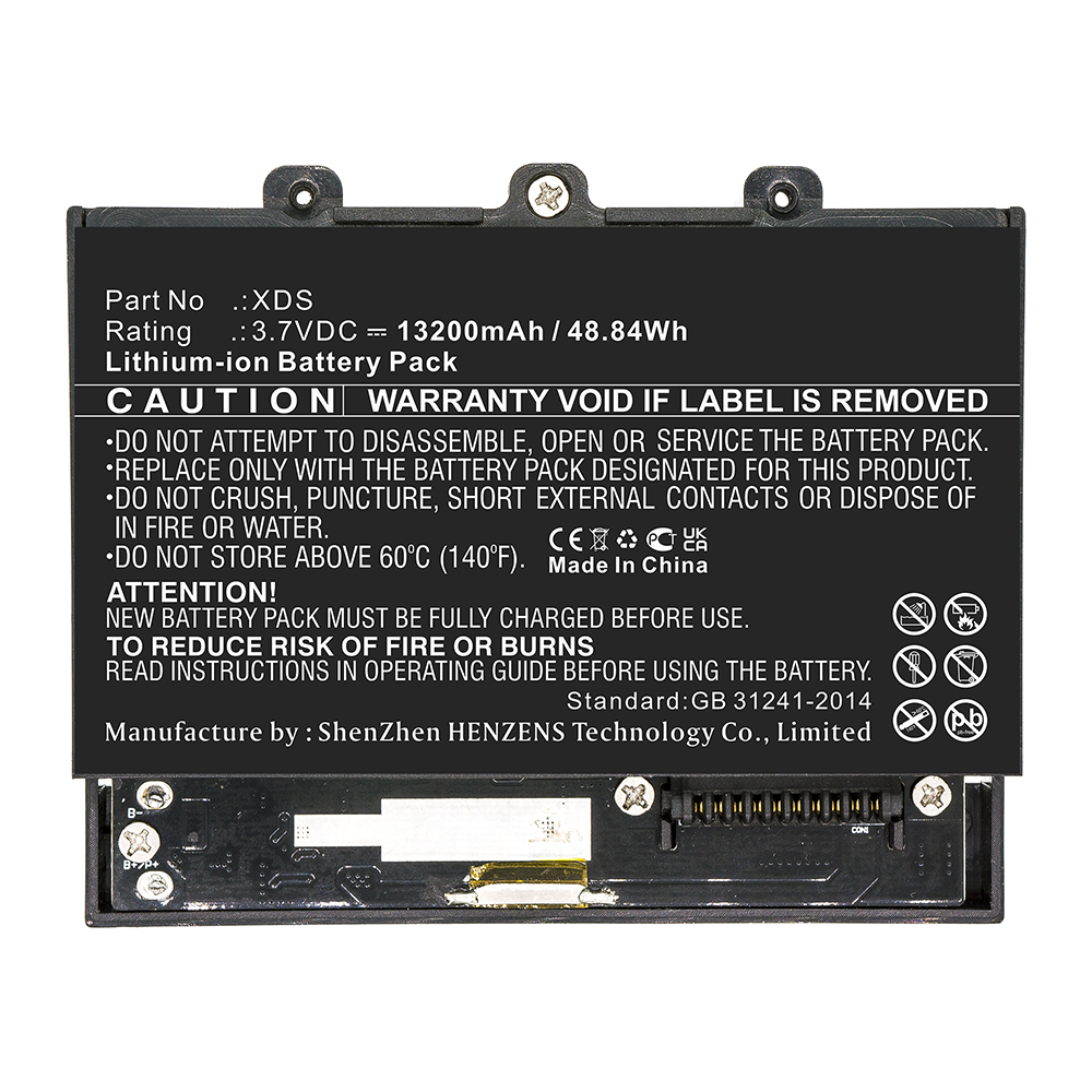 Synergy Digital Equipment Battery, Compatible with XDS Equipment Battery (3.7V, Li-ion, 13200mAh)