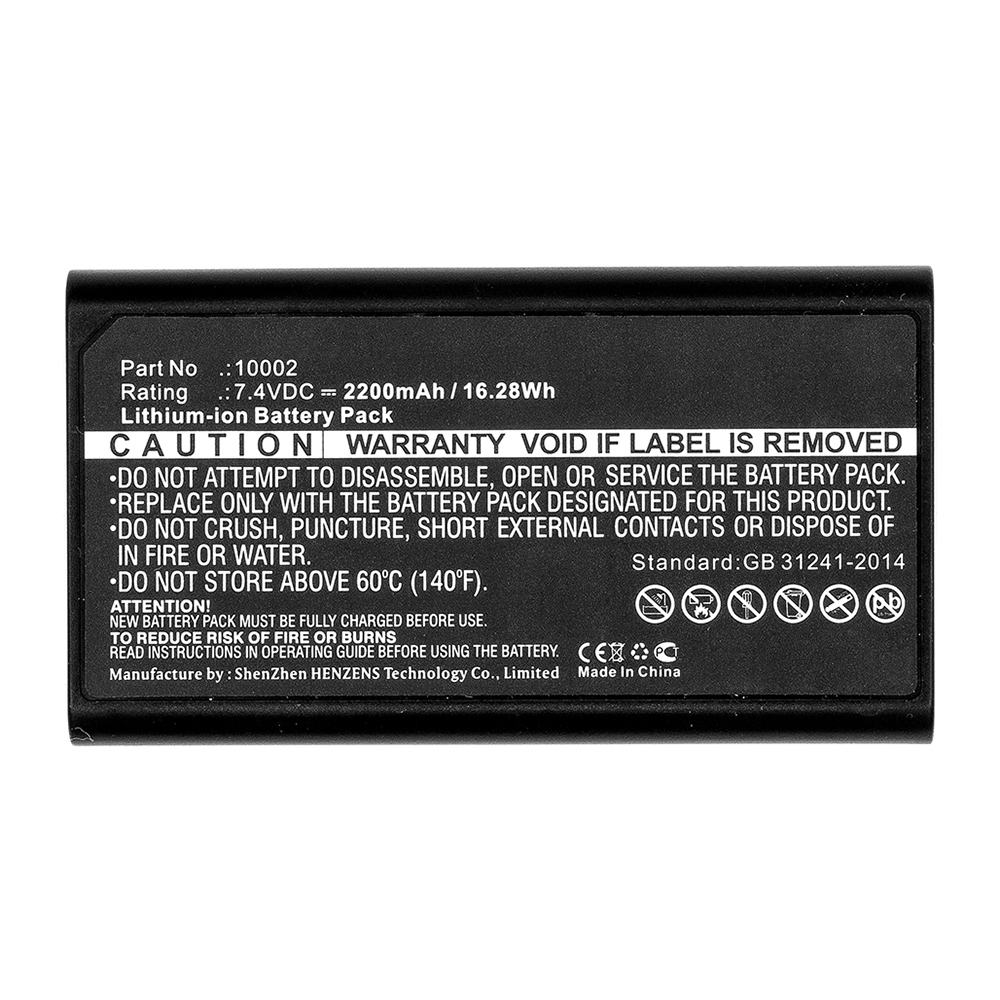 Synergy Digital Equipment Battery, Compatible with 10002 Equipment Battery (7.4V, Li-ion, 2200mAh)