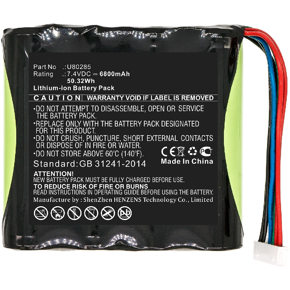 Synergy Digital Equipment Battery, Compatible with TXGBATX Equipment Battery (7.4V, Li-ion, 6800mAh)