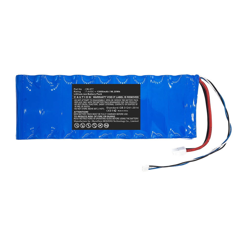 Synergy Digital Equipment Battery, Compatible with CB-077 Equipment Battery (7.4V, Li-ion, 13000mAh)