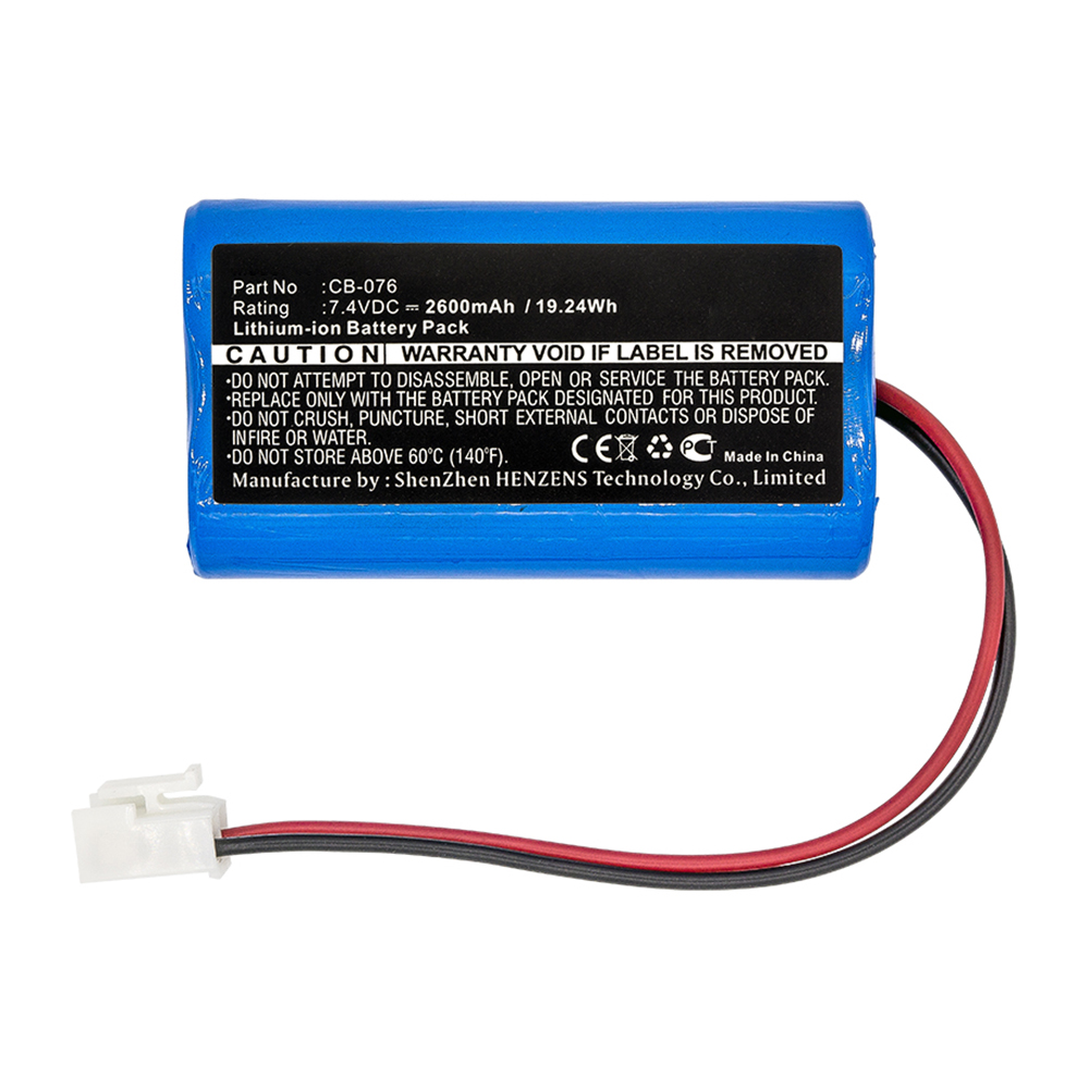 Synergy Digital Equipment Battery, Compatible with CB-076 Equipment Battery (7.4V, Li-ion, 2600mAh)