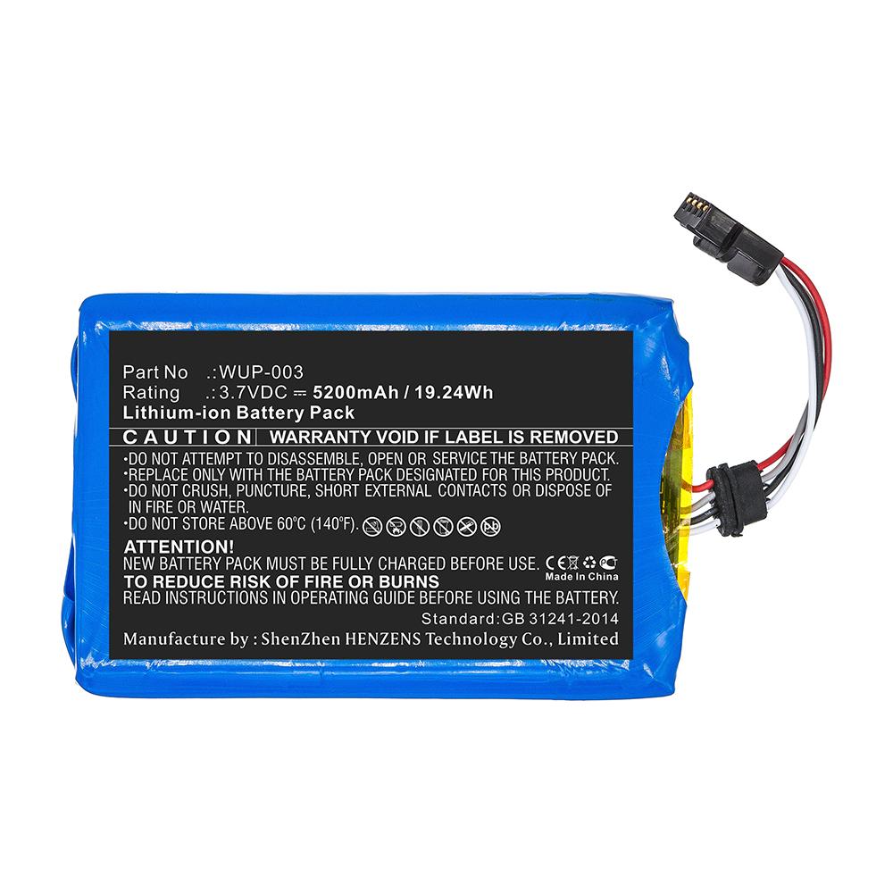 Synergy Digital Game Console Battery, Compatible with WUP-003 Game Console Battery (3.7V, Li-ion, 5200mAh)