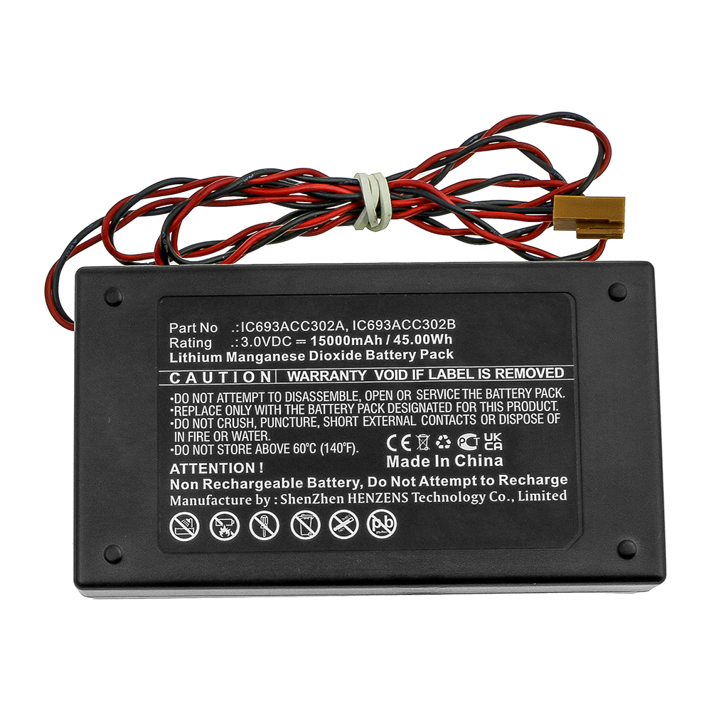 Synergy Digital PLC Battery, Compatible with IC693ACC302A PLC Battery (3V, Li-MnO2, 15000mAh)