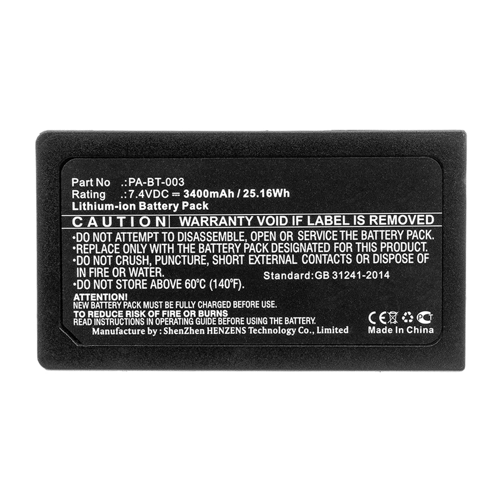 Synergy Digital Printer Battery, Compatible with PA-BT-003 Printer Battery (7.4V, Li-ion, 3400mAh)